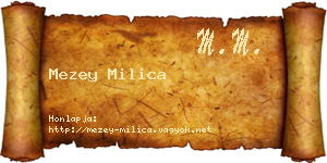 Mezey Milica névjegykártya